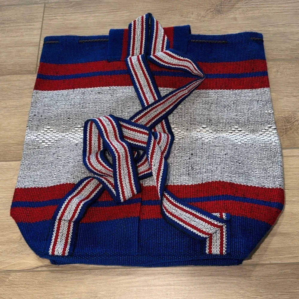 Buffalo Bills red and blue striped drawstring cinch sack backpack w/ team logo